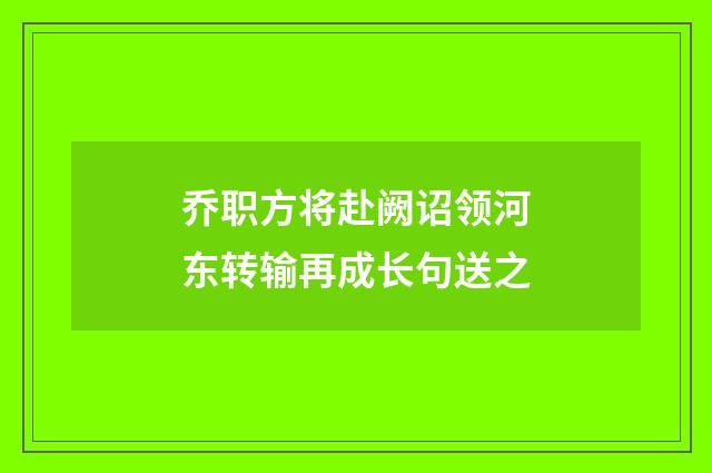 乔职方将赴阙诏领河东转输再成长句送之
