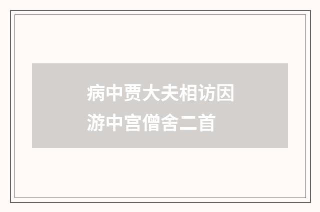 病中贾大夫相访因游中宫僧舍二首