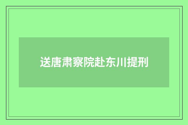 送唐肃察院赴东川提刑