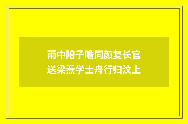 雨中陪子瞻同颜复长官送梁焘学士舟行归汶上