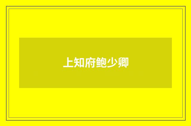 上知府鲍少卿