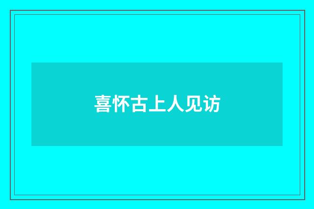 喜怀古上人见访