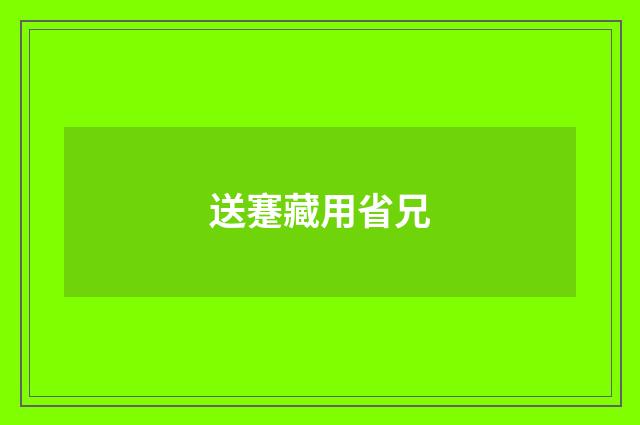 送蹇藏用省兄