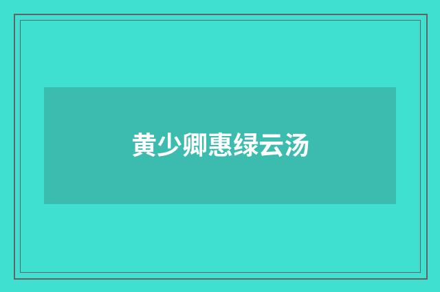 黄少卿惠绿云汤