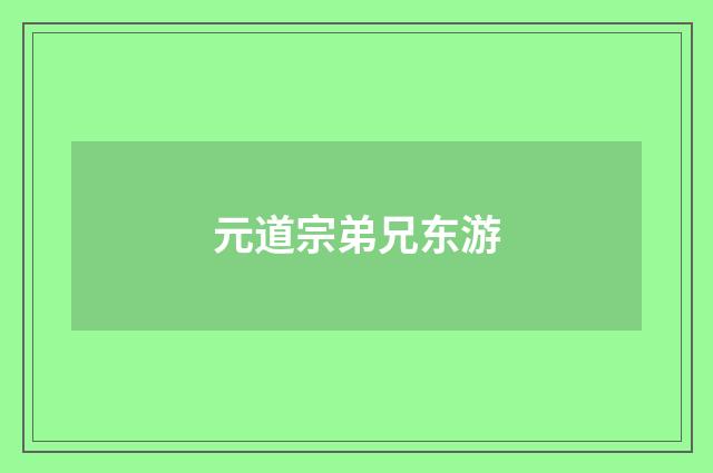 元道宗弟兄东游