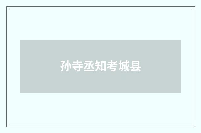 孙寺丞知考城县
