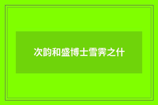 次韵和盛博士雪霁之什