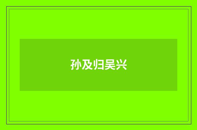 孙及归吴兴