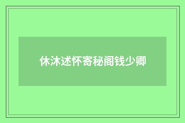 休沐述怀寄秘阁钱少卿