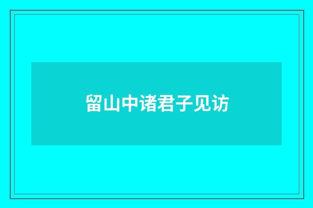 留山中诸君子见访