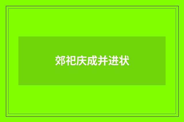 郊祀庆成并进状