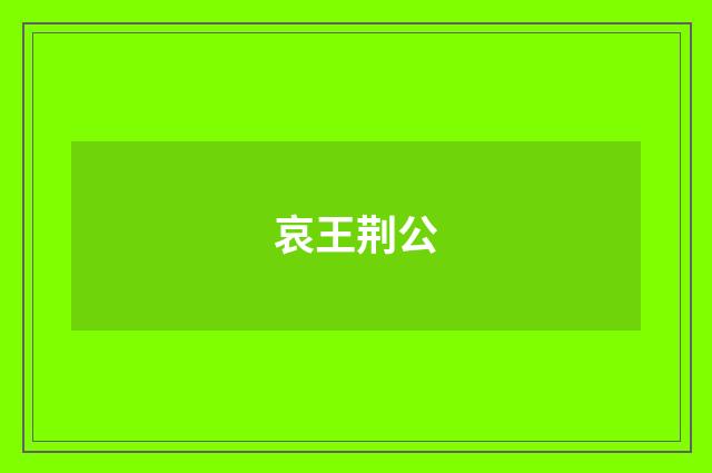 哀王荆公