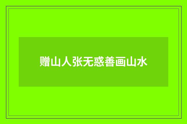 赠山人张无惑善画山水