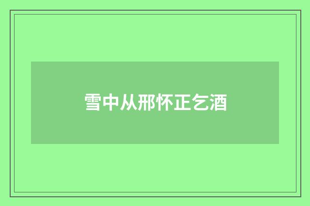 雪中从邢怀正乞酒