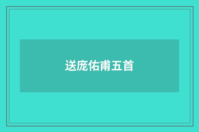 送庞佑甫五首