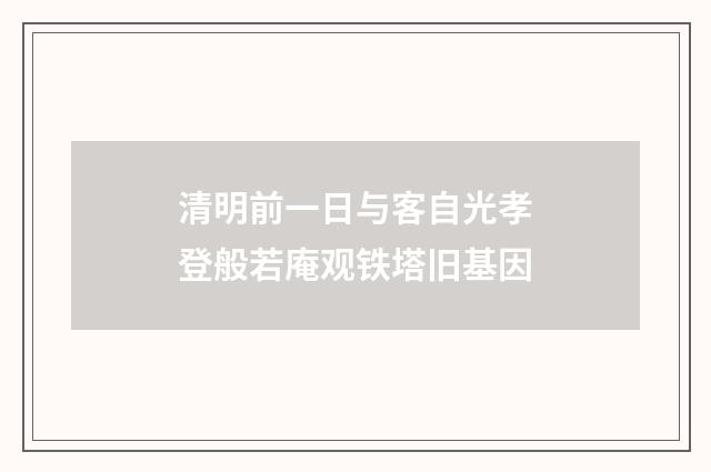 清明前一日与客自光孝登般若庵观铁塔旧基因