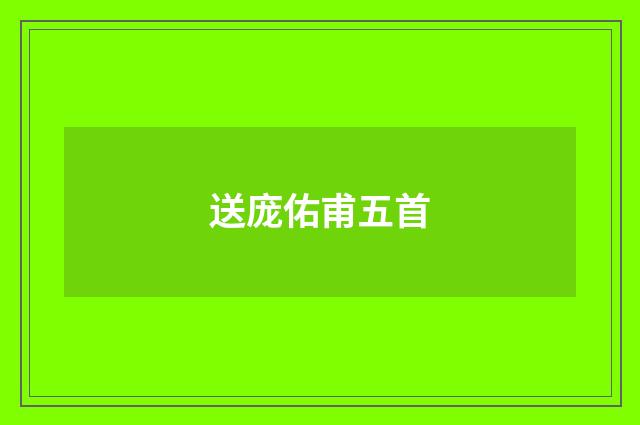 送庞佑甫五首
