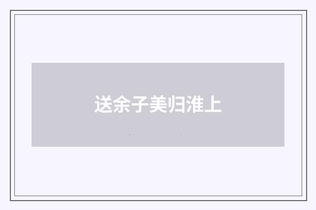 送余子美归淮上