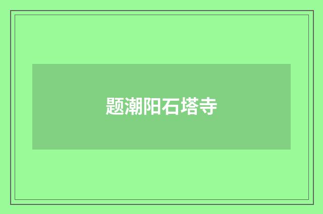 题潮阳石塔寺