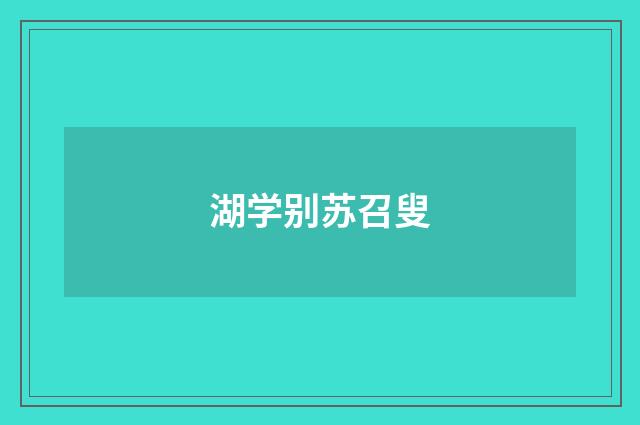 湖学别苏召叟