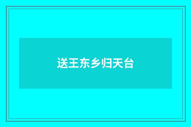 送王东乡归天台