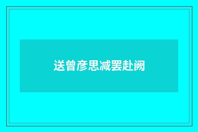 送曾彦思减罢赴阙