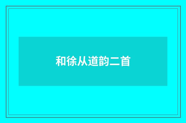 和徐从道韵二首