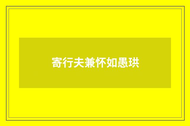 寄行夫兼怀如愚珙