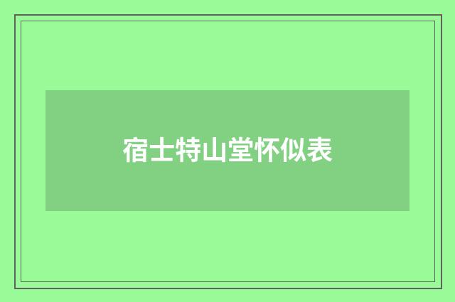 宿士特山堂怀似表