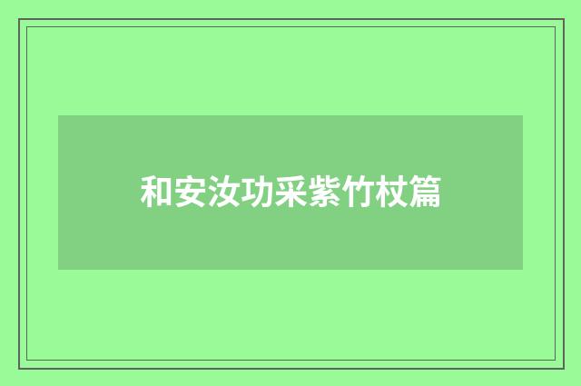 和安汝功采紫竹杖篇