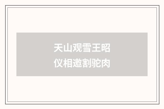 天山观雪王昭仪相邀割驼肉