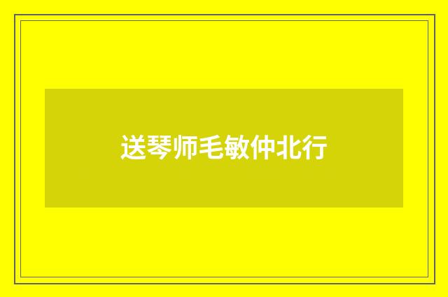 送琴师毛敏仲北行