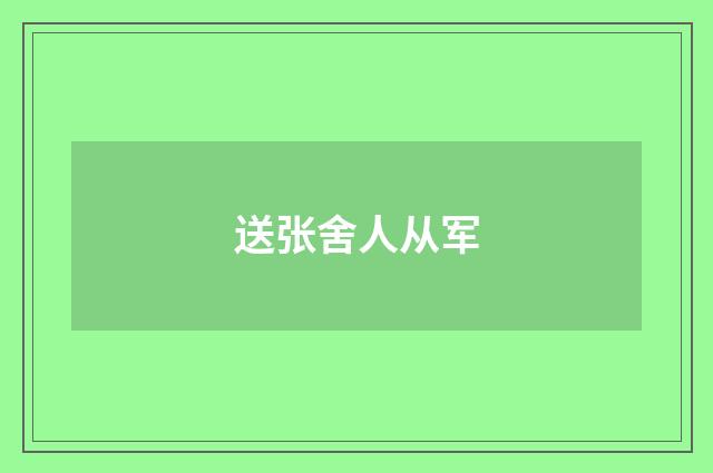 送张舍人从军
