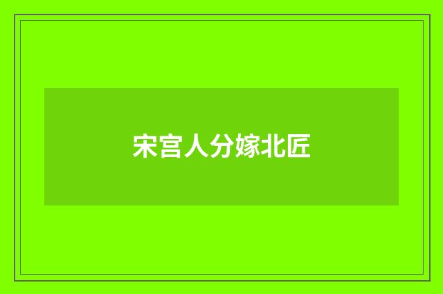 宋宫人分嫁北匠