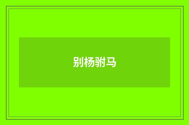 别杨驸马