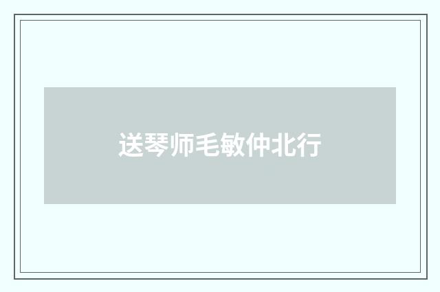 送琴师毛敏仲北行