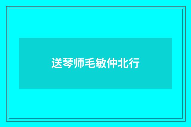 送琴师毛敏仲北行