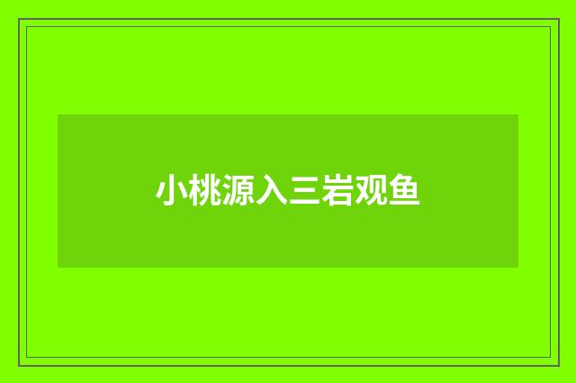 小桃源入三岩观鱼