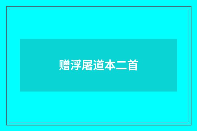 赠浮屠道本二首