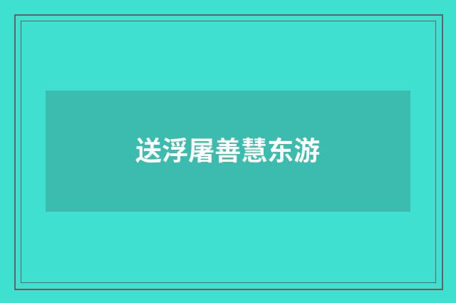 送浮屠善慧东游