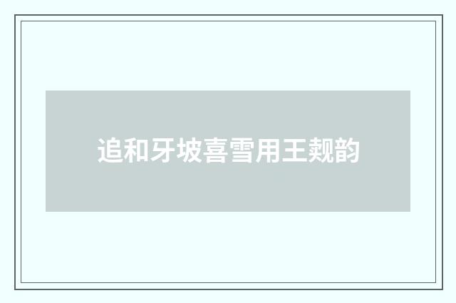 追和牙坡喜雪用王觌韵