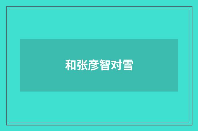 和张彦智对雪