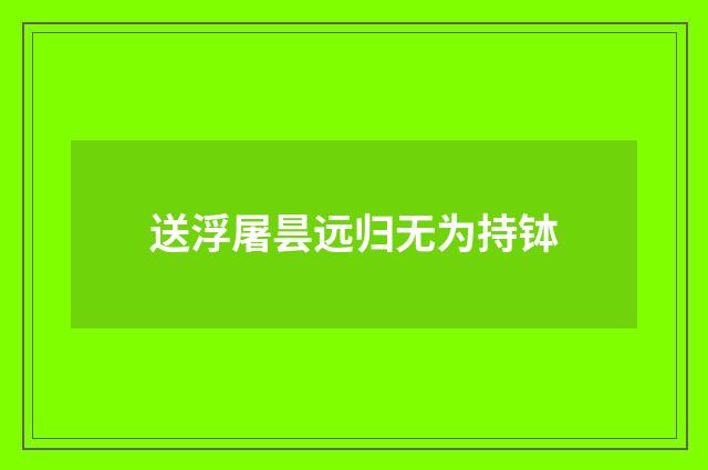 送浮屠昙远归无为持钵