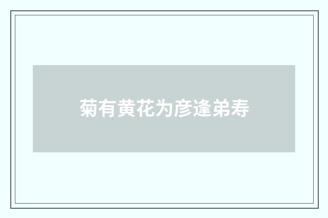 菊有黄花为彦逢弟寿