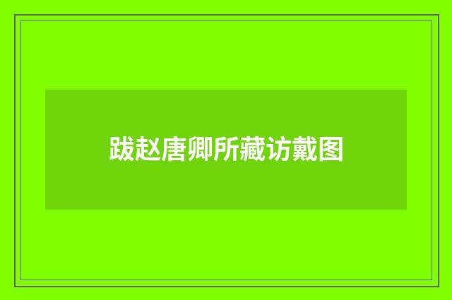 跋赵唐卿所藏访戴图