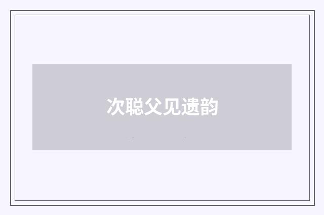 次聪父见遗韵