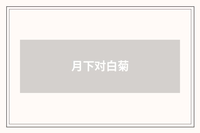 月下对白菊