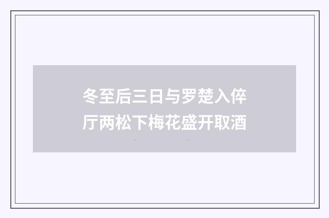 冬至后三日与罗楚入倅厅两松下梅花盛开取酒