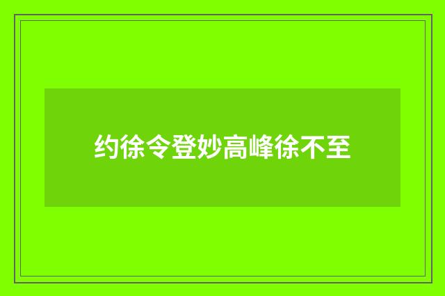 约徐令登妙高峰徐不至
