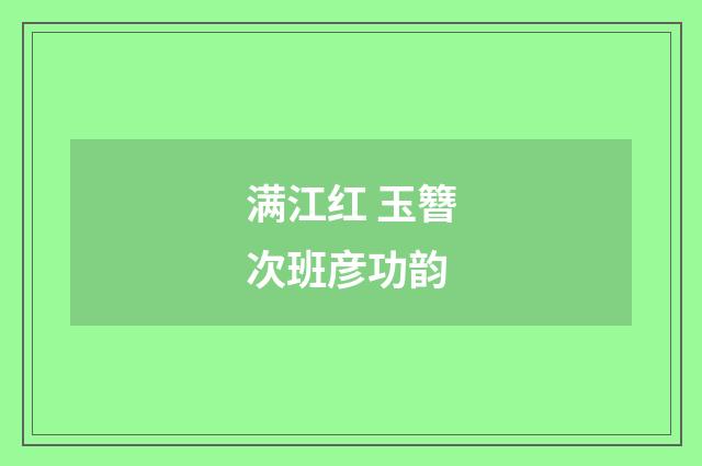 满江红 玉簪次班彦功韵
